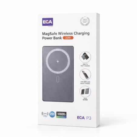 Power Bank Magnétique 10000 mAh EGA P3 - 20W - Gris — Accessoire · Smarty Paris 18e